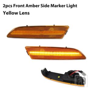 4PCS LEDサイドマーカーライトバンパーフロントアンバー＆リアレッドウィンカーライト2004-07 -2008 クライスラークロスファイア用 - 2pc Front amber
