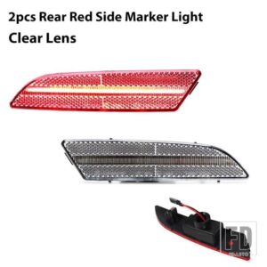 4PCS LEDサイドマーカーライトバンパーフロントアンバー＆リアレッドウィンカーライト2004-07 -2008 クライスラークロスファイア用 - 2pc Rear Red Clear