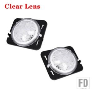 アンバーイエロー LED サイドマーカーライト/フェンダーフレアランプ 2007-2017 JEEP WRANGLER JK JK UNLIMITED 用 ウィンカーライト - Clear Lens