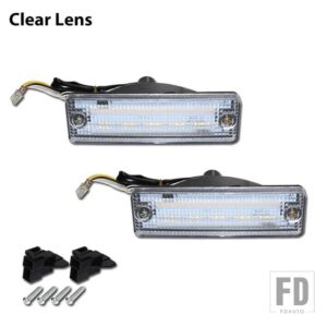 フォード マツダ 自動車用 バンパー アンバー ウィンカー 交換用 ホワイト LED デイタイムランニングライト 323 B2000 B2200 B2600 トラック フ - Clear Lens