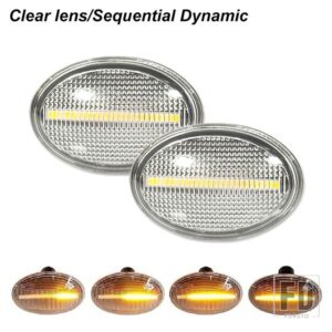 ミニクーパー アンバー フルストリップ LED フェンダー サイドマーカー ウィンカー ライト R55 R56 R57 R58 R59 GEN2 ダイナミック ウィンカー - Clear Lens Dynamic