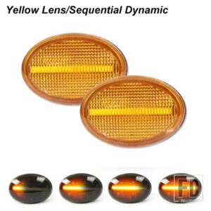 ミニクーパー アンバー フルストリップ LED フェンダー サイドマーカー ウィンカー ライト R55 R56 R57 R58 R59 GEN2 ダイナミック ウィンカー - Yellow Lens Dynamic