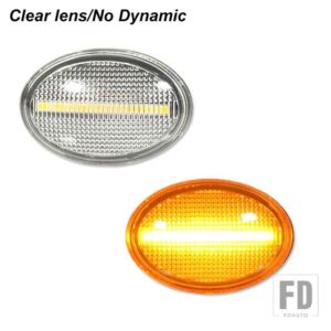 ミニクーパー アンバー フルストリップ LED フェンダー サイドマーカー ウィンカー ライト R55 R56 R57 R58 R59 GEN2 ダイナミック ウィンカー - Clear No Dynamic