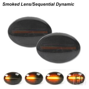 ミニクーパー アンバー フルストリップ LED フェンダー サイドマーカー ウィンカー ライト R55 R56 R57 R58 R59 GEN2 ダイナミック ウィンカー - Smoked Lens Dynamic