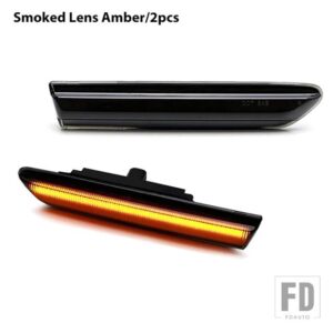 自動車用 フロントリア LED 2004-2008 ACURA TL フル LED サイドマーカーライト フロント リア アンバー レッド オートウィンカーランプ 12V - 2pc Smoked Amber