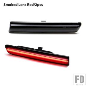 自動車用 フロントリア LED 2004-2008 ACURA TL フル LED サイドマーカーライト フロント リア アンバー レッド オートウィンカーランプ 12V - 2pc Smoked Red