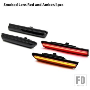 自動車用 フロントリア LED 2004-2008 ACURA TL フル LED サイドマーカーライト フロント リア アンバー レッド オートウィンカーランプ 12V - 4pc Amber Red