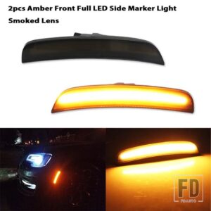 クライスラー 300 フロントリアバンパー LED サイドフェンダーマーカーライト パーキングライト フロントアンバーウィンカーライト 2015-2021 - 2pc Front Amber4