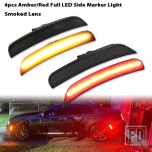 クライスラー 300 フロントリアバンパー LED サイドフェンダーマーカーライト パーキングライト フロントアンバーウィンカーライト 2015-2021 - 4pc Front Rear LED5