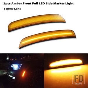 クライスラー 300 フロントリアバンパー LED サイドフェンダーマーカーライト パーキングライト フロントアンバーウィンカーライト 2015-2021 - 2pc Front amber
