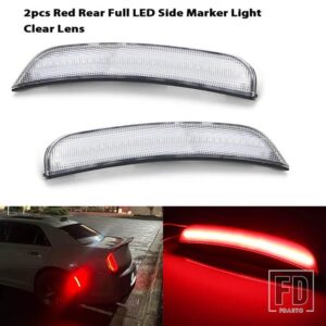 クライスラー 300 フロントリアバンパー LED サイドフェンダーマーカーライト パーキングライト フロントアンバーウィンカーライト 2015-2021 - 2pc Rear red