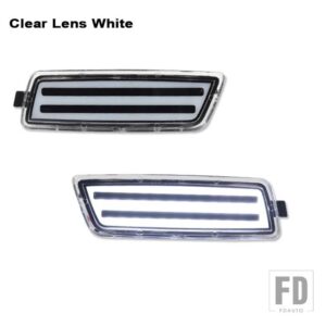 VW アンバー LED バンパーサイドマーカーライト 2006-2009 MK5 ゴルフ/GTI ラビット2005-2010 ジェッタOEM - Clear Lens White