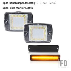 サイドマーカー ウィンカーライト フロントバンパー DRL ライト JEEP WRANGLER YJ デイタイムランニングライト ウィンカーライト 12V - 4PC Side Front3