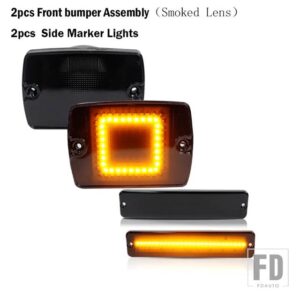 サイドマーカー ウィンカーライト フロントバンパー DRL ライト JEEP WRANGLER YJ デイタイムランニングライト ウィンカーライト 12V - 4PC Side Front