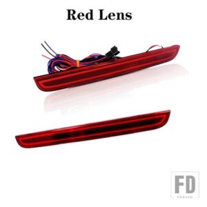 OEM 3DオプティックスタイルLEDバンパーリフレクターライト 2015-2019年式 ダッジチャレンジャー リアフォグランプ＆ブレーキテールライト LED - Red Lens