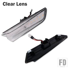 日産 2003-2007 インフィニティ G35 クーペ スカイライン V35 用 アンバー LED フロントバンパー サイドマーカーライト ウィンカーインジケータ - Clear Lens