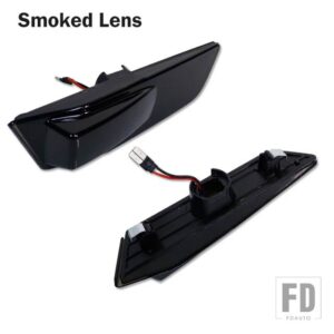 日産 2003-2007 インフィニティ G35 クーペ スカイライン V35 用 アンバー LED フロントバンパー サイドマーカーライト ウィンカーインジケータ - Smoked Lens