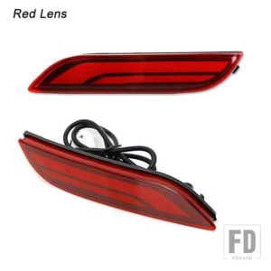 トヨタ 2個入り テールライトスタイル レッド 3D オプティック LED リアバンパーリフレクター ドライビングテールブレーキライト ウィンカー カ - Red Lens