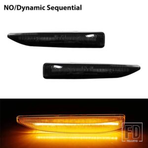 BMW OEM仕様 アンバーLEDサイドマーカーライトアセンブリ 2002-2008 E65 E66 E67 7シリーズ対応 OEMサイドマーカーの交換用 - No Dynamic