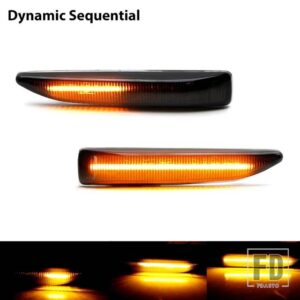 BMW OEM仕様 アンバーLEDサイドマーカーライトアセンブリ 2002-2008 E65 E66 E67 7シリーズ対応 OEMサイドマーカーの交換用 - Dynamic Sequential