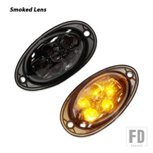 フルLEDフロントキャブトラックサイドマーカーウィンカーライトアセンブリ 2008-2017 FREIGHTLINER CASCADIA SEMI-TRUCK用 - Smoked Lens
