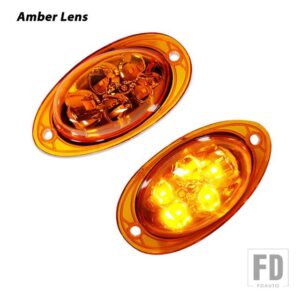 フルLEDフロントキャブトラックサイドマーカーウィンカーライトアセンブリ 2008-2017 FREIGHTLINER CASCADIA SEMI-TRUCK用 - Amber Lens