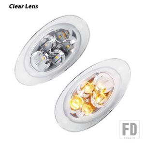 フルLEDフロントキャブトラックサイドマーカーウィンカーライトアセンブリ 2008-2017 FREIGHTLINER CASCADIA SEMI-TRUCK用 - Clear Lens