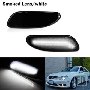メルセデス W203 Cクラス Cクラス C230 C240 C280 C32 AMG C320 C350 セダン フロントサイドマーカー パーキングライト/ウィンカーライト 2個 - Smoked Lens White
