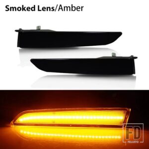 フォード 2個 自動車用 フロントサイドマーカー パーキングライト フェンダーコーナー LED アンバー 2010-2012年式 フュージョン別名メンデオ - Smoked lens Amber