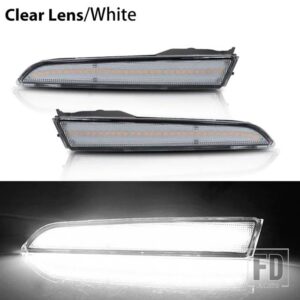 フォード 2個 自動車用 フロントサイドマーカー パーキングライト フェンダーコーナー LED アンバー 2010-2012年式 フュージョン別名メンデオ - Clear Lens White