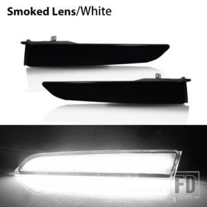 フォード 2個 自動車用 フロントサイドマーカー パーキングライト フェンダーコーナー LED アンバー 2010-2012年式 フュージョン別名メンデオ - Smoked Lens White