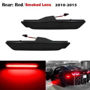 シボレー 12V アンバー/レッド フルサイドマーカーライト 2010-2015 カマロ用 フロント: アンバーリア: レッド 合計96個 SMD LED搭載 - 2pc Rear red4