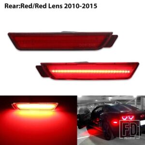 シボレー 12V アンバー/レッド フルサイドマーカーライト 2010-2015 カマロ用 フロント: アンバーリア: レッド 合計96個 SMD LED搭載 - 2pc Rear Red5