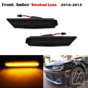 シボレー 12V アンバー/レッド フルサイドマーカーライト 2010-2015 カマロ用 フロント: アンバーリア: レッド 合計96個 SMD LED搭載 - 2pc Front Amber2