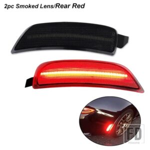 マツダ MX-5 ミアータ サイドマーカーライトアセンブリ用OEM ウィンカーサイドマーカーライトフロントリアフェンダーバンパーライト 16-23 の交 - 2pc Rear Red3