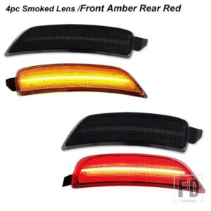 マツダ MX-5 ミアータ サイドマーカーライトアセンブリ用OEM ウィンカーサイドマーカーライトフロントリアフェンダーバンパーライト 16-23 の交 - 4pc Amber Red