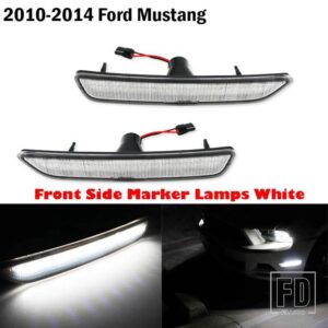 フォード 自動車用 フロントリアサイドマーカーランプ アンバー/ホワイトレッド 2010-2018 マスタング フロントバンパー LED フェンダー/サイド - 10-14 Front White3