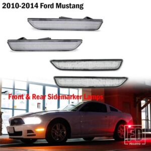 フォード 自動車用 フロントリアサイドマーカーランプ アンバー/ホワイトレッド 2010-2018 マスタング フロントバンパー LED フェンダー/サイド - 4pc Front Rear