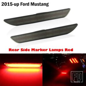 フォード 自動車用 フロントリアサイドマーカーランプ アンバー/ホワイトレッド 2010-2018 マスタング フロントバンパー LED フェンダー/サイド - 15-up Rear Red6