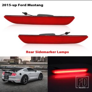 フォード 自動車用 フロントリアサイドマーカーランプ アンバー/ホワイトレッド 2010-2018 マスタング フロントバンパー LED フェンダー/サイド - 15-up Rear Red7