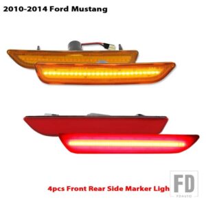 フォード 自動車用 フロントリアサイドマーカーランプ アンバー/ホワイトレッド 2010-2018 マスタング フロントバンパー LED フェンダー/サイド - 4PC Front Rear11