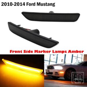フォード 自動車用 フロントリアサイドマーカーランプ アンバー/ホワイトレッド 2010-2018 マスタング フロントバンパー LED フェンダー/サイド - 10-14 Front Amber