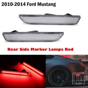 フォード 自動車用 フロントリアサイドマーカーランプ アンバー/ホワイトレッド 2010-2018 マスタング フロントバンパー LED フェンダー/サイド - 10-14 Rear Red2