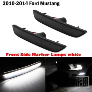 フォード 自動車用 フロントリアサイドマーカーランプ アンバー/ホワイトレッド 2010-2018 マスタング フロントバンパー LED フェンダー/サイド - 10-14 Front White