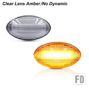 ミニクーパー BMW アンバーイエロー 12V T10 サイドマーカーライトパネルランプ R50 R52 R53 2002-2008 ウィンカーライト - Clear No Dynamic
