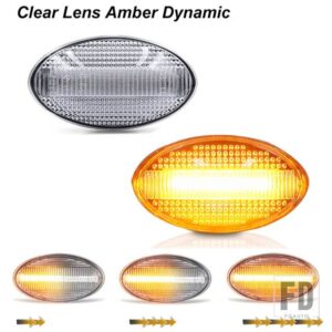 ミニクーパー BMW アンバーイエロー 12V T10 サイドマーカーライトパネルランプ R50 R52 R53 2002-2008 ウィンカーライト - Clear Dynamic