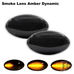 ミニクーパー BMW アンバーイエロー 12V T10 サイドマーカーライトパネルランプ R50 R52 R53 2002-2008 ウィンカーライト - Smoke Dynamic