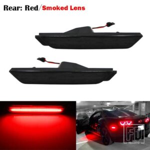 シボレー 自動車用 フロントリア サイドマーカーランプ アンバー/ホワイトレッド 2010-2015 カマロ フロントバンパー LED フェンダー/サイドマ - 2pc Rear Red4