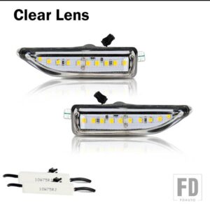MINI COUNTRYMAN F60 2017-21用 スモークアンバーLEDフロントバンパーサイドマーカーライト 流れるウィンカーランプ 2個 - Clear Lens
