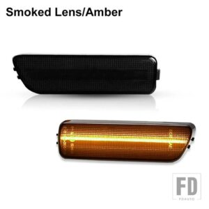 VW 2個 自動車用 LED フロントバンパー サイドマーカーライト インジケーター 左右 ウィンカーランプジェッタ ゴルフ MK4 1999-2005用 - Smoked lens Amber